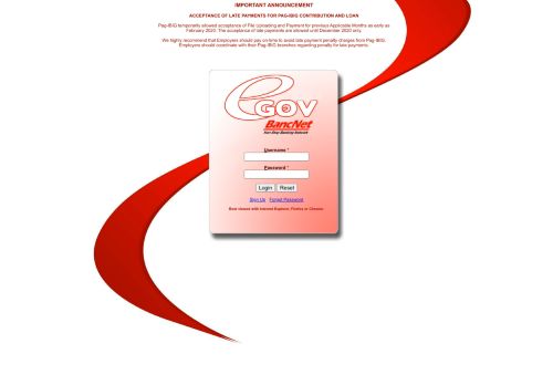 
                            7. eGov BancNet Online - Login Page