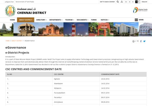 
                            8. eGovernance | Chennai District