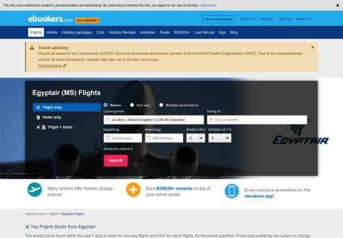 
                            13. Egyptair (MS) Flights from - ebookers.com