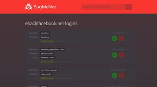 
                            1. ehackfacebook.net passwords - BugMeNot