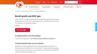 
                            9. EHIC-pas - Bestel gratis uw Europese zorgpas bij CZ - CZ