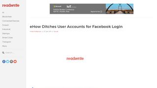 
                            3. eHow Ditches User Accounts for Facebook Login - ReadWrite