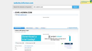 
                            4. ehr.i-admin.com at WI. i-Admin eHR System Login - Website Informer