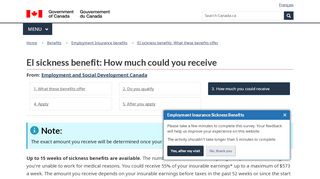 
                            4. EI Sickness Benefit - How much could you receive - Canada.ca