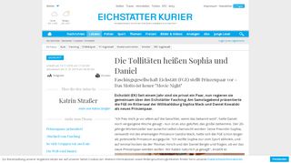 
                            8. Eichstätt: Die Tollitäten heißen Sophia und Daniel ... - Donaukurier