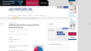 
                            3. Eifelhöhen-Klinik AG: Grünes Licht für Restrukturierung