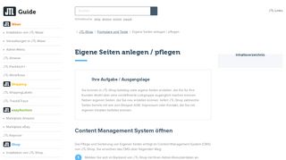 
                            8. Eigene Seiten in JTL-Shop anlegen / pflegen – JTL-Guide