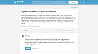 
                            6. Eigener Internetanschluss im Wohnheim? (Port, battle.net) - Gutefrage