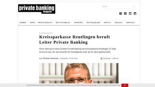 
                            7. Eigengewächs: Kreissparkasse Reutlingen beruft Leiter Private Banking