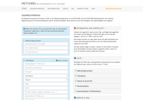 
                            5. Eigenregistrierung - Petcard