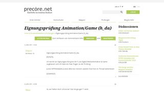
                            10. Eignungsprüfung Animation/Game (h_da) | precore.net