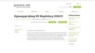 
                            8. Eignungsprüfung HS Magdeburg 2018/19 | precore.net