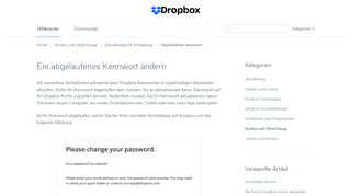 
                            6. Ein abgelaufenes Kennwort ändern – Dropbox-Hilfe