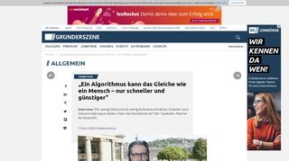 
                            2. „Ein Algorithmus kann das Gleiche wie ein Mensch – nur schneller ...