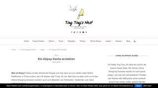 
                            8. Ein Alipay Konto erstellen — Ting Ting's Nest