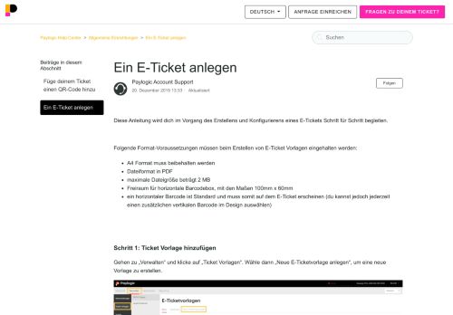 
                            9. Ein E-Ticket anlegen – Paylogic Help Center