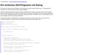 
                            13. Ein einfaches GUI-Programm mit Swing - Java als erste ...