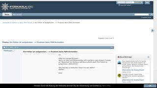 
                            3. Ein Fehler ist aufgetreten. --> Problem beim PSN-Anmelden - Forumla.de