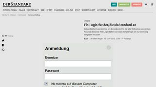 
                            2. Ein Login für der/die/daStandard.at - Community-Blog - derStandard.at ...