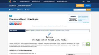 
                            3. Ein neues Menü hinzufügen - Joomla! Documentation