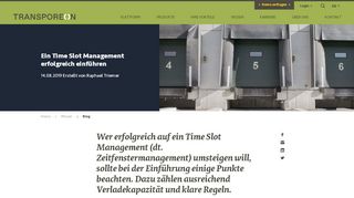 
                            3. Ein Time Slot Management erfolgreich einführen | TRANSPOREON ...