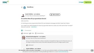 
                            2. Ein zweites Menu für pw-geschützen Bereich - WordPress | XING
