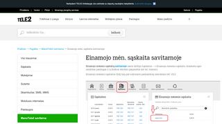 
                            2. Einamojo mėn. sąskaita savitarnoje - Tele2 Tele2
