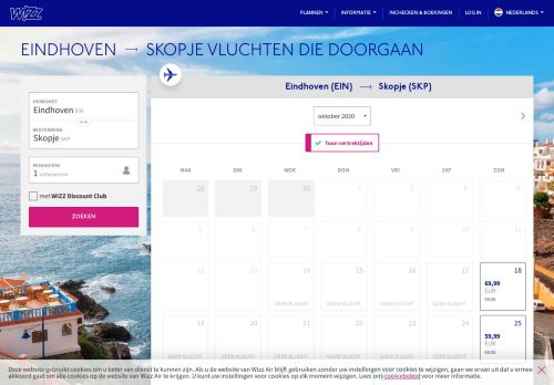 
                            7. Eindhoven → Skopje goedkope vluchten | Wizz Air