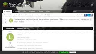 
                            4. Eine bestehende Verbindung wurde von remotehost geschlossen FTB ...