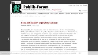 
                            8. Eine Bibliothek erfindet sich neu - Publik-Forum.de - Archiv