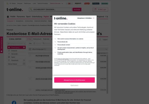 
                            9. Eine E-Mail für Alle: Kostenlose Freemail nutzen bei t-online.de