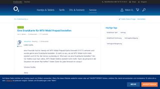 
                            1. Eine Ersatzkarte für MTV Mobil Prepaid bestellen | O₂ Community