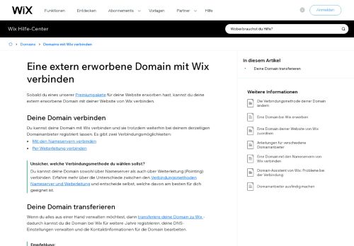 
                            9. Eine extern erworbene Domain mit Wix verbinden | Support Zentrum ...