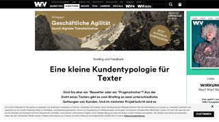 
                            10. Eine kleine Kundentypologie für Texter | W&V