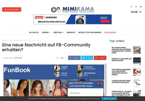 
                            5. Eine neue Nachricht auf FB-Community erhalten? • mimikama