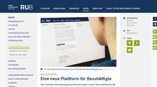 
                            6. Eine neue Plattform für Beschäftigte - Newsportal - Ruhr-Universität ...