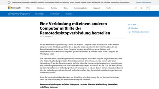 
                            5. Eine Verbindung mit einem anderen Computer ... - Microsoft Support