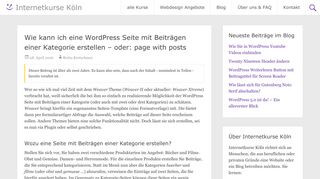 
                            9. Eine WordPress Seite mit Beiträgen einer Kategorie erstellen