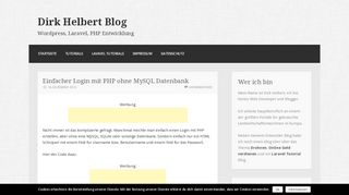 
                            2. Einfacher Login mit PHP ohne MySQL Datenbank - Dirk Helbert Blog