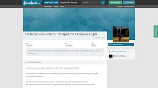 
                            13. Einfacher und sicherer Hotspot mit Facebook Login | München