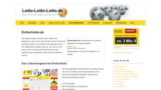 
                            8. Einfachlotto - Übersicht der Lotto-Anbieter bei Lotto-Lotto-Lotto.de