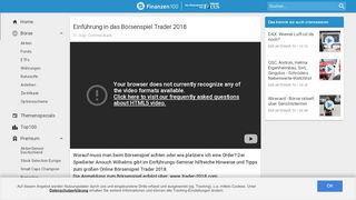 
                            8. Einführung in das Börsenspiel Trader 2018 - Finanzen100