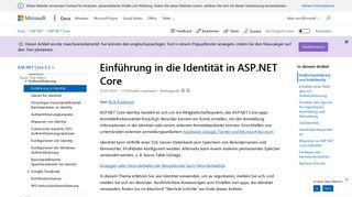 
                            1. Einführung in die Identität in ASP.NET Core | Microsoft Docs