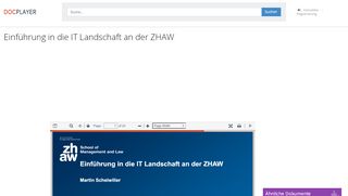 
                            12. Einführung in die IT Landschaft an der ZHAW - PDF - DocPlayer.org