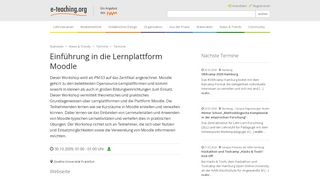 
                            11. Einführung in die Lernplattform Moodle — e-teaching.org