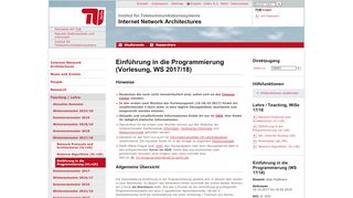 
                            6. Einführung in die Programmierung (VL+UE) - INET TU-Berlin