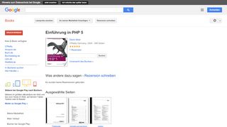 
                            11. Einführung in PHP 5 - Google Books-Ergebnisseite