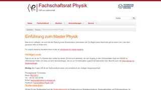 
                            7. Einführung zum Master Physik | Fachschaftsrat Physik – TU Dresden