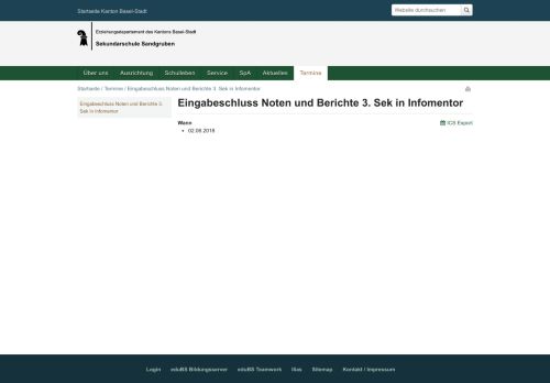 
                            13. Eingabeschluss Noten und Berichte 3. Sek in Infomentor ...