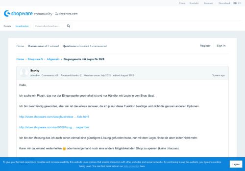 
                            3. Eingangsseite mit Login für B2B - Shopware Community Forum